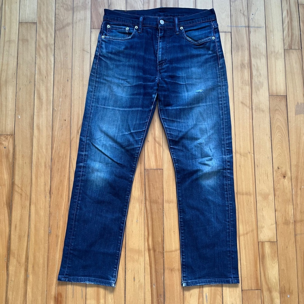 Levis 513 Slim Straight Jeans Mens 31x32 Dark Wash Blue Denim 513-0604